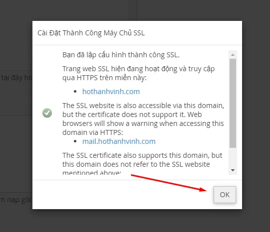 c&agrave;i SSL tr&ecirc;n hosting cPanel